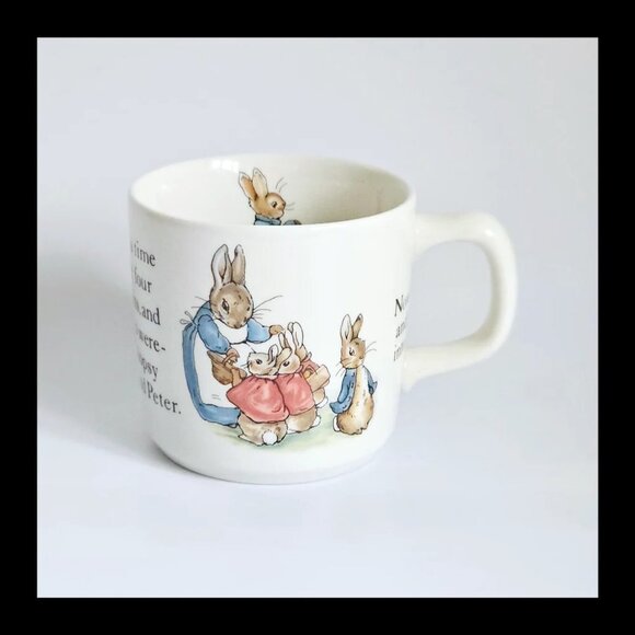 Set of 2 Vintage 1970's Wedgwood Potter Peter Rabbit Baby Mugs - Picture 1 of 5